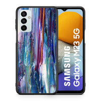 Thumbnail for Θήκη Samsung M23 Winter Paint από τη Smartfits με σχέδιο στο πίσω μέρος και μαύρο περίβλημα | Samsung M23 Winter Paint case with colorful back and black bezels