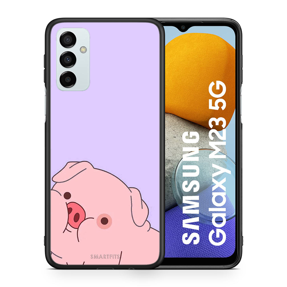 Θήκη Αγίου Βαλεντίνου Samsung M23 Pig Love 2 από τη Smartfits με σχέδιο στο πίσω μέρος και μαύρο περίβλημα | Samsung M23 Pig Love 2 case with colorful back and black bezels