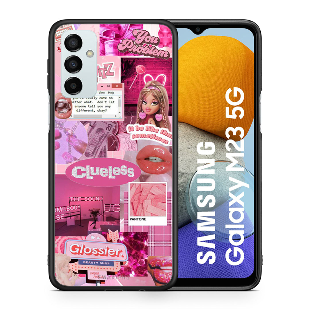 Θήκη Αγίου Βαλεντίνου Samsung M23 Pink Love από τη Smartfits με σχέδιο στο πίσω μέρος και μαύρο περίβλημα | Samsung M23 Pink Love case with colorful back and black bezels