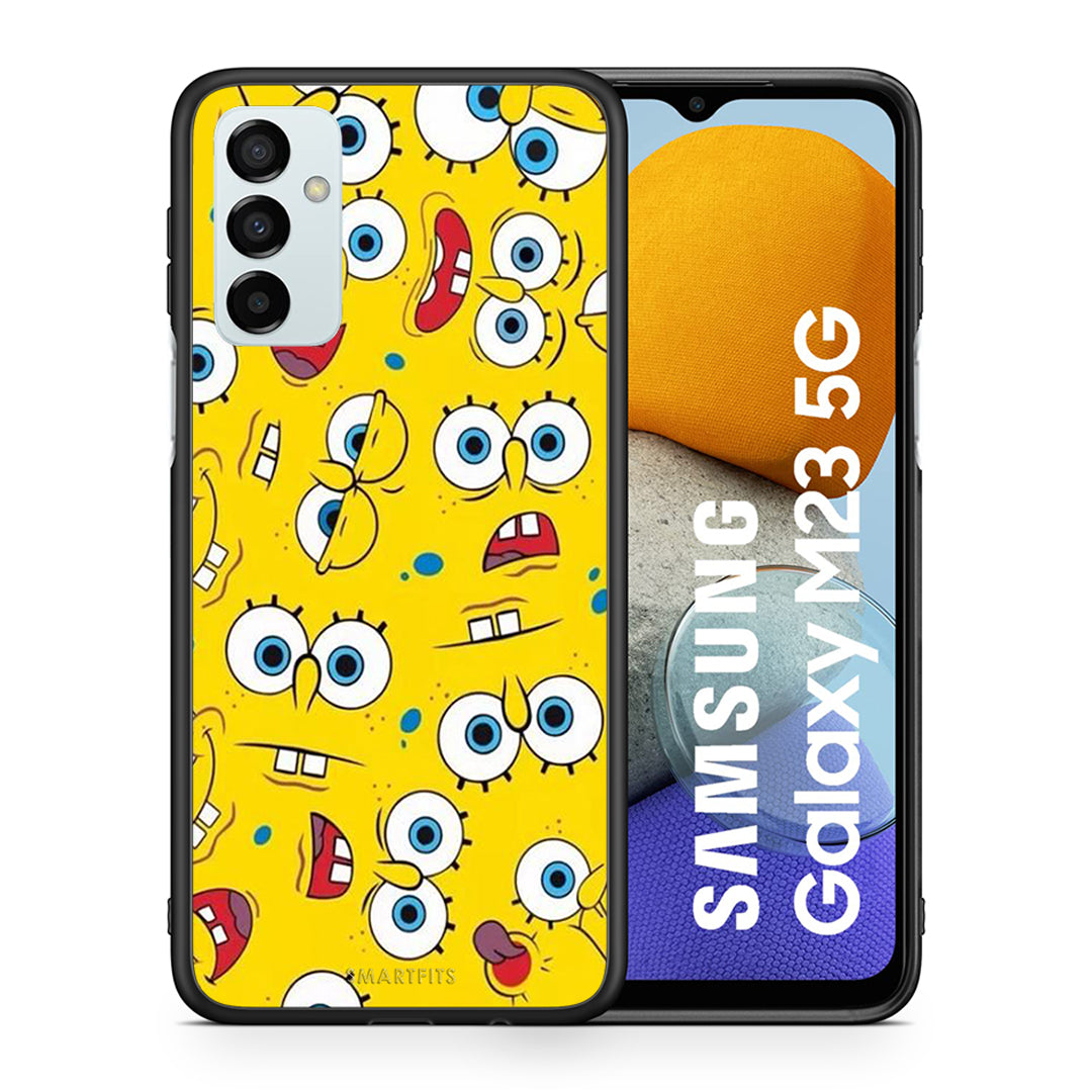Θήκη Samsung M23 Sponge PopArt από τη Smartfits με σχέδιο στο πίσω μέρος και μαύρο περίβλημα | Samsung M23 Sponge PopArt case with colorful back and black bezels