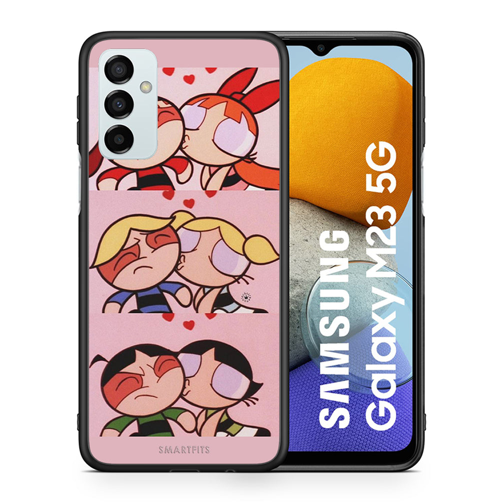 Θήκη Αγίου Βαλεντίνου Samsung M23 Puff Love από τη Smartfits με σχέδιο στο πίσω μέρος και μαύρο περίβλημα | Samsung M23 Puff Love case with colorful back and black bezels