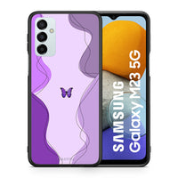 Thumbnail for Θήκη Αγίου Βαλεντίνου Samsung M23 Purple Mariposa από τη Smartfits με σχέδιο στο πίσω μέρος και μαύρο περίβλημα | Samsung M23 Purple Mariposa case with colorful back and black bezels
