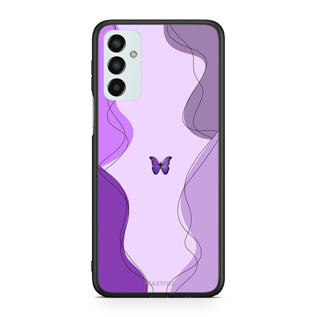 Samsung M23 Purple Mariposa Θήκη Αγίου Βαλεντίνου από τη Smartfits με σχέδιο στο πίσω μέρος και μαύρο περίβλημα | Smartphone case with colorful back and black bezels by Smartfits