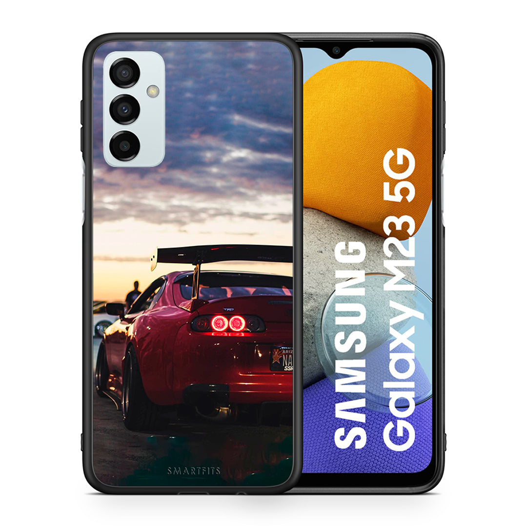 Θήκη Samsung M23 Racing Supra από τη Smartfits με σχέδιο στο πίσω μέρος και μαύρο περίβλημα | Samsung M23 Racing Supra case with colorful back and black bezels