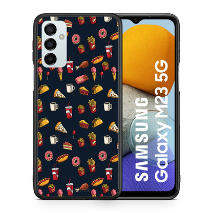Θήκη Samsung M23 Hungry Random από τη Smartfits με σχέδιο στο πίσω μέρος και μαύρο περίβλημα | Samsung M23 Hungry Random case with colorful back and black bezels