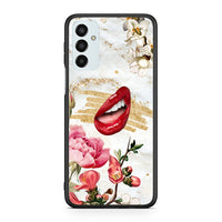 Thumbnail for Samsung M23 Red Lips θήκη από τη Smartfits με σχέδιο στο πίσω μέρος και μαύρο περίβλημα | Smartphone case with colorful back and black bezels by Smartfits