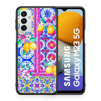 Thumbnail for Θήκη Samsung M23 Retro Spring από τη Smartfits με σχέδιο στο πίσω μέρος και μαύρο περίβλημα | Samsung M23 Retro Spring case with colorful back and black bezels