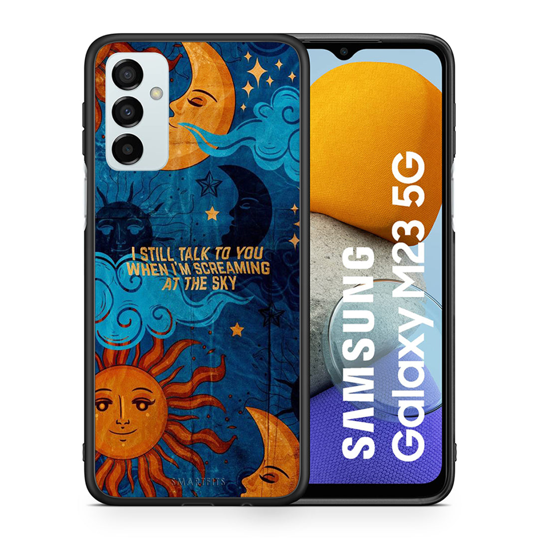Θήκη Samsung M23 Screaming Sky από τη Smartfits με σχέδιο στο πίσω μέρος και μαύρο περίβλημα | Samsung M23 Screaming Sky case with colorful back and black bezels