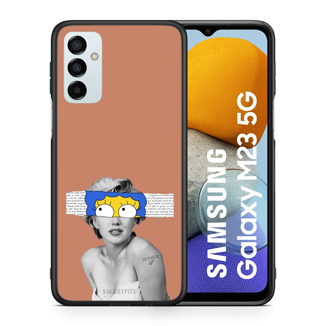 Θήκη Samsung M23 Sim Merilyn από τη Smartfits με σχέδιο στο πίσω μέρος και μαύρο περίβλημα | Samsung M23 Sim Merilyn case with colorful back and black bezels