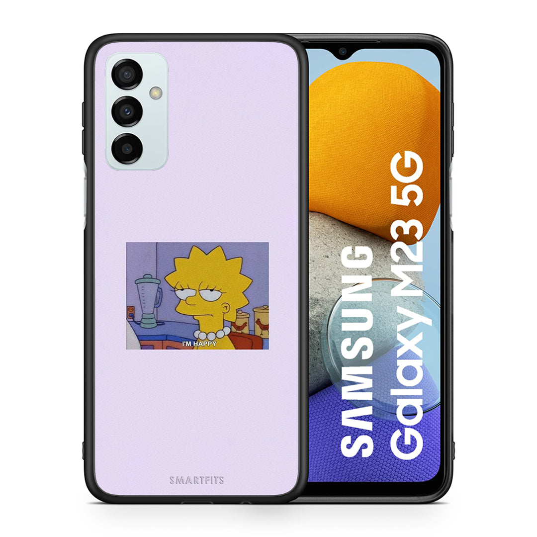 Θήκη Samsung M23 So Happy από τη Smartfits με σχέδιο στο πίσω μέρος και μαύρο περίβλημα | Samsung M23 So Happy case with colorful back and black bezels