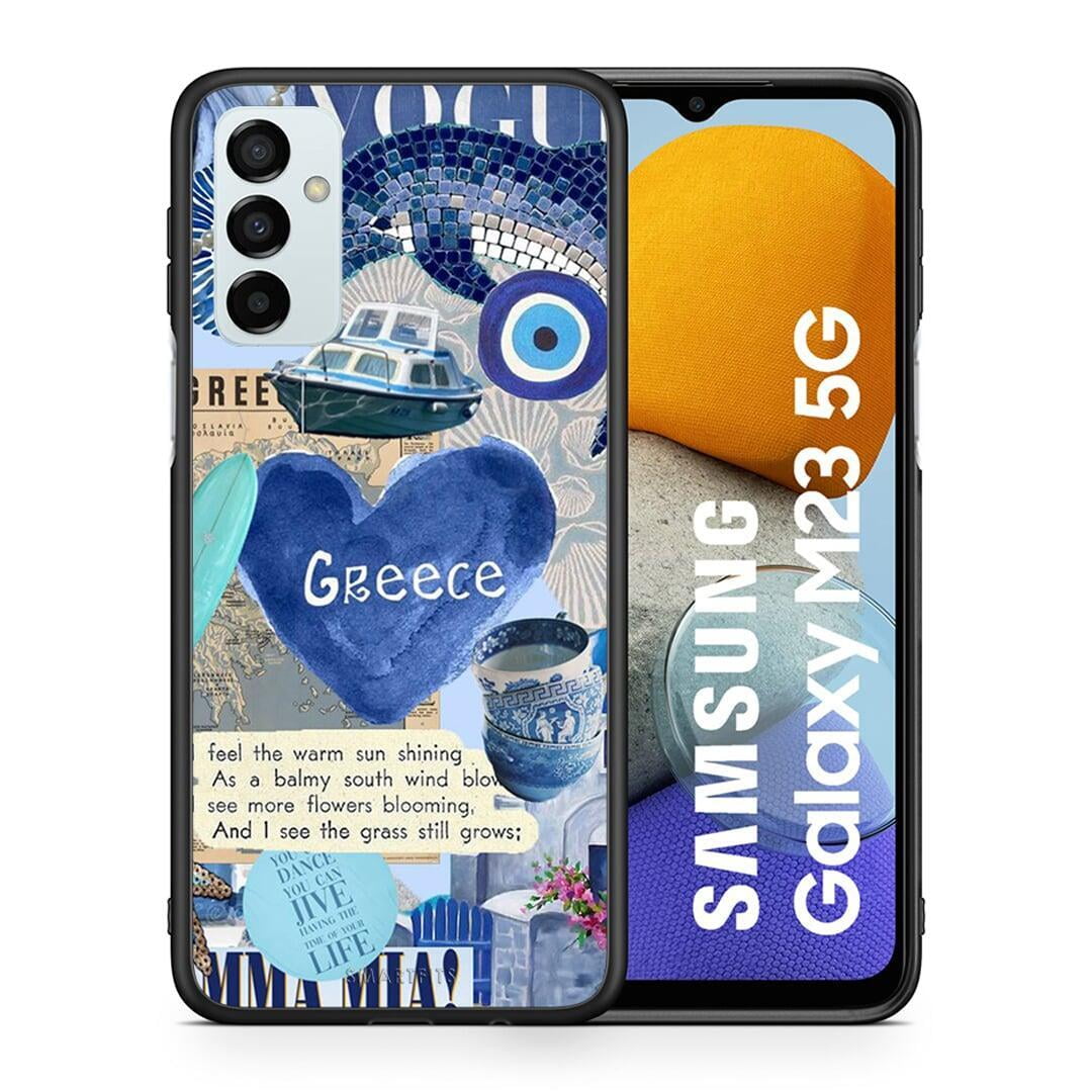 Θήκη Samsung M23 Summer In Greece από τη Smartfits με σχέδιο στο πίσω μέρος και μαύρο περίβλημα | Samsung M23 Summer In Greece case with colorful back and black bezels