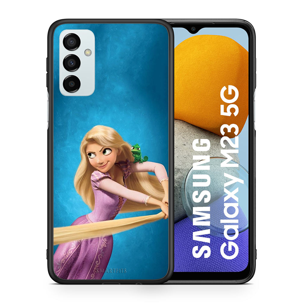 Θήκη Αγίου Βαλεντίνου Samsung M23 Tangled 2 από τη Smartfits με σχέδιο στο πίσω μέρος και μαύρο περίβλημα | Samsung M23 Tangled 2 case with colorful back and black bezels