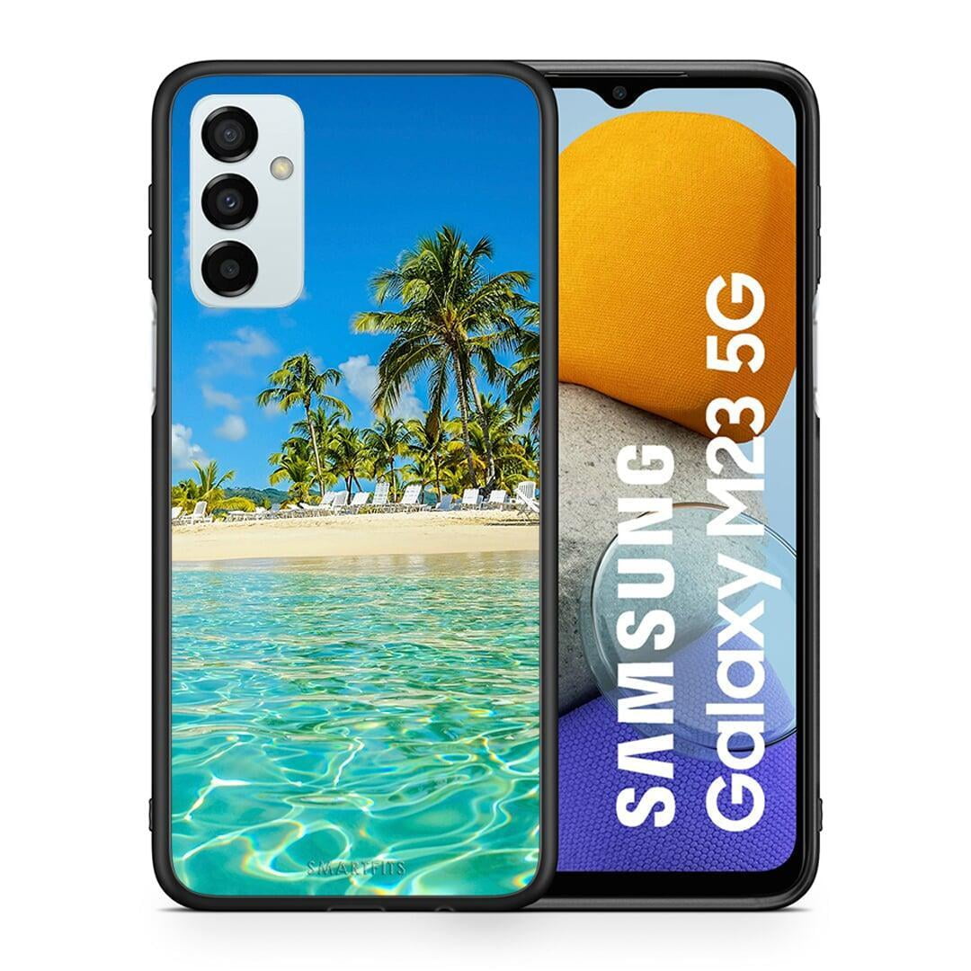 Θήκη Samsung M23 Tropical Vibes από τη Smartfits με σχέδιο στο πίσω μέρος και μαύρο περίβλημα | Samsung M23 Tropical Vibes case with colorful back and black bezels