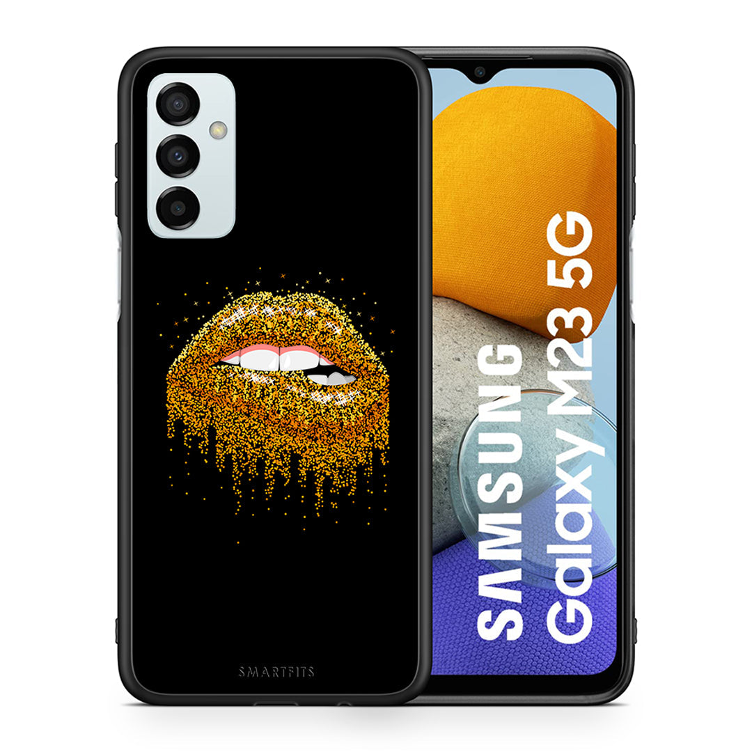 Θήκη Samsung M23 Golden Valentine από τη Smartfits με σχέδιο στο πίσω μέρος και μαύρο περίβλημα | Samsung M23 Golden Valentine case with colorful back and black bezels