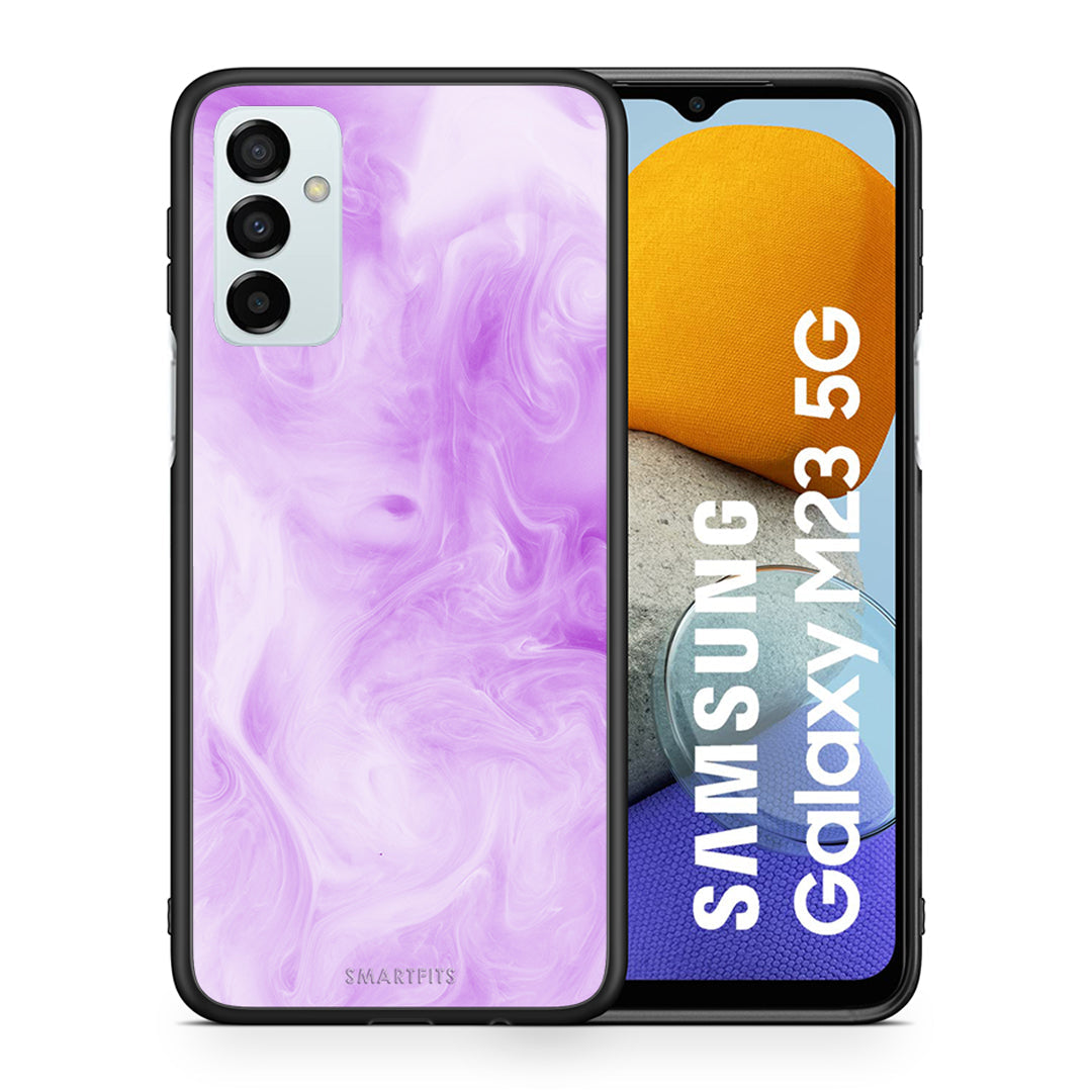Θήκη Samsung M23 Lavender Watercolor από τη Smartfits με σχέδιο στο πίσω μέρος και μαύρο περίβλημα | Samsung M23 Lavender Watercolor case with colorful back and black bezels