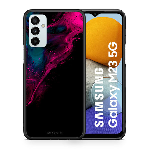Θήκη Samsung M23 Pink Black Watercolor από τη Smartfits με σχέδιο στο πίσω μέρος και μαύρο περίβλημα | Samsung M23 Pink Black Watercolor case with colorful back and black bezels