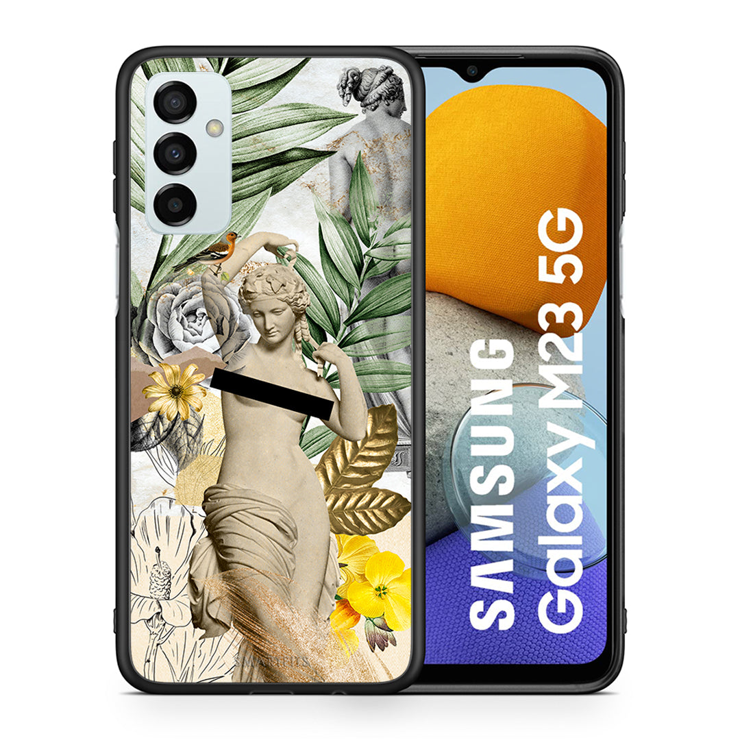 Θήκη Samsung M23 Woman Statue από τη Smartfits με σχέδιο στο πίσω μέρος και μαύρο περίβλημα | Samsung M23 Woman Statue case with colorful back and black bezels