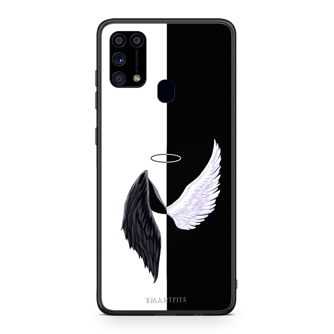 Samsung M31 Angels Demons θήκη από τη Smartfits με σχέδιο στο πίσω μέρος και μαύρο περίβλημα | Smartphone case with colorful back and black bezels by Smartfits