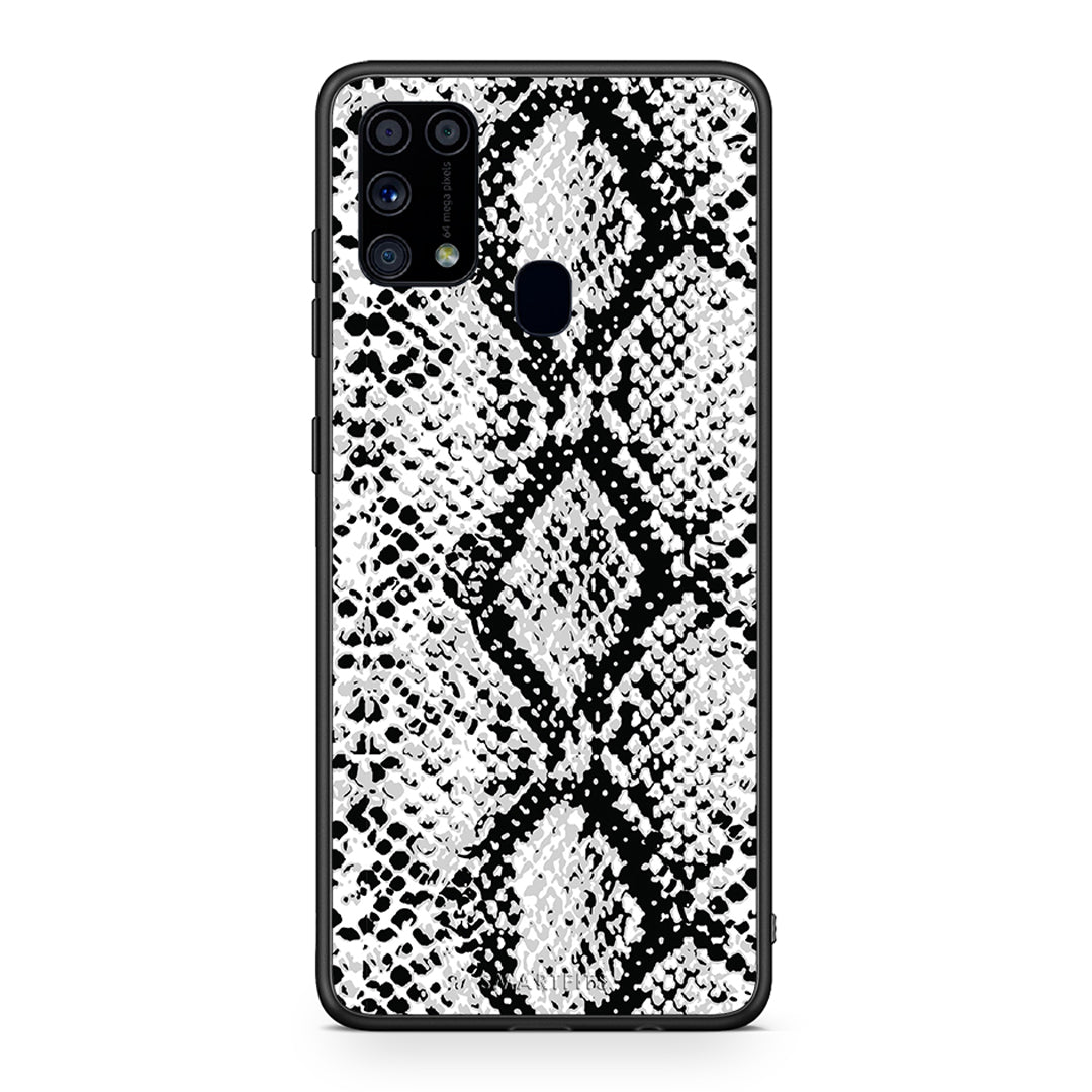24 - Samsung M31 White Snake Animal case, cover, bumper