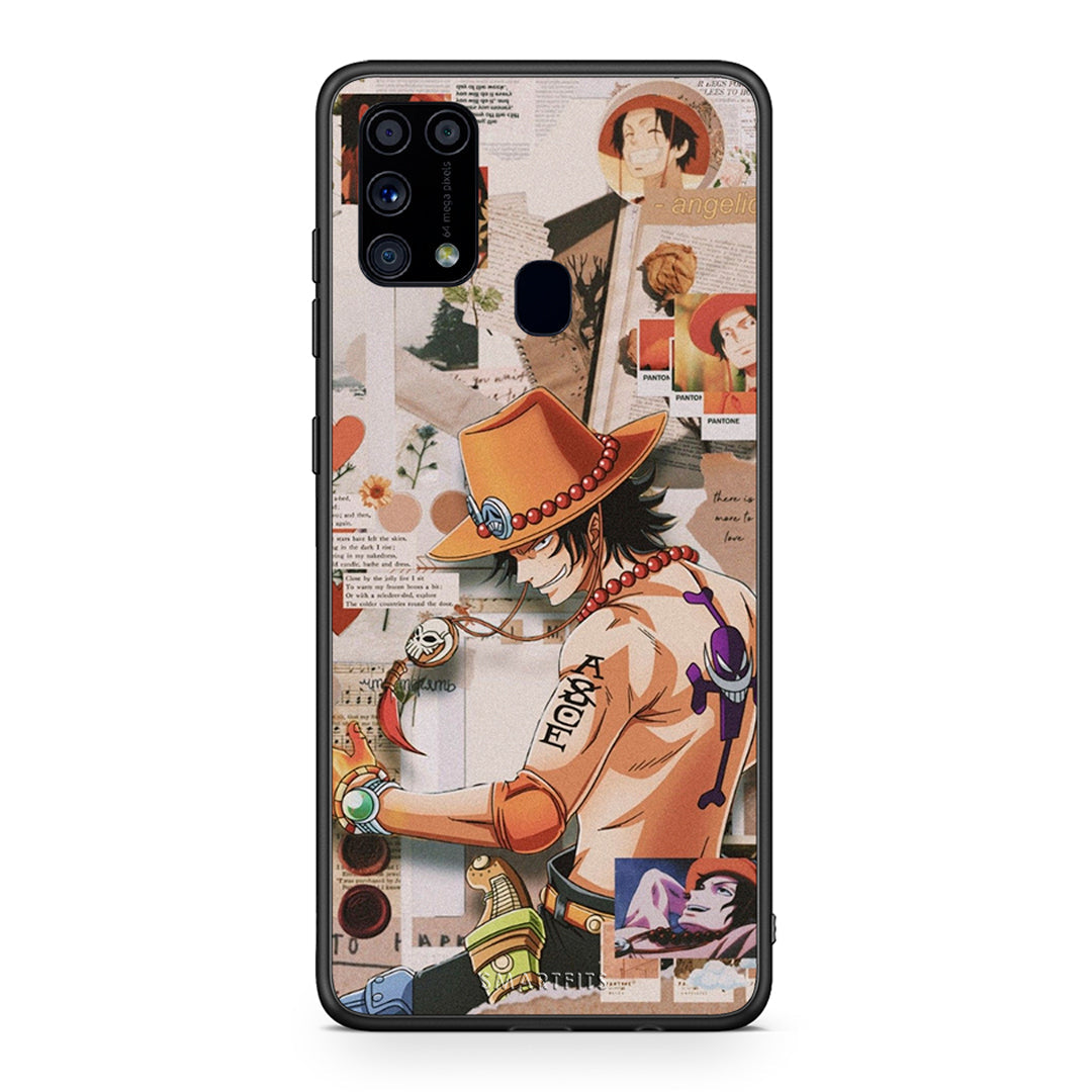 Samsung M31 Anime Collage θήκη από τη Smartfits με σχέδιο στο πίσω μέρος και μαύρο περίβλημα | Smartphone case with colorful back and black bezels by Smartfits