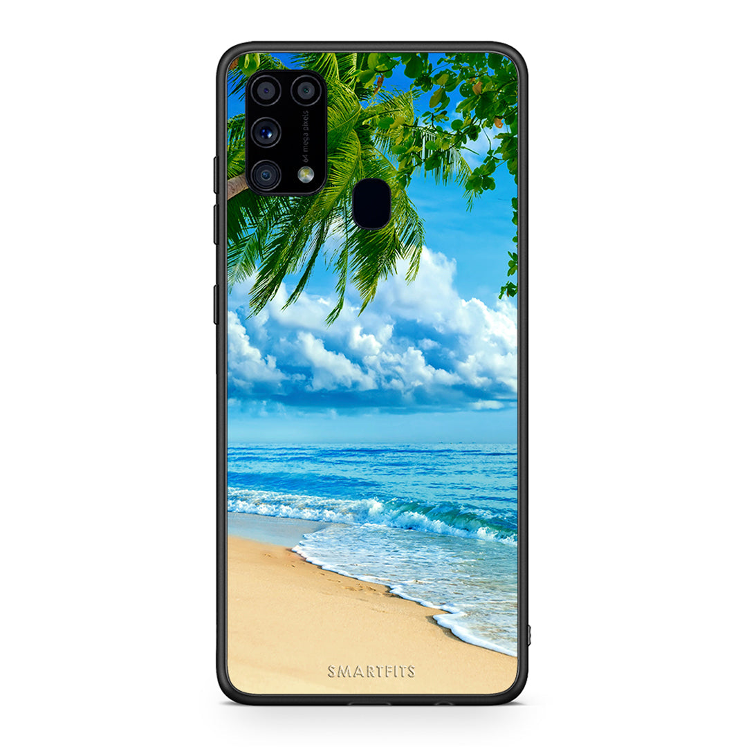 Samsung M31 Beautiful Beach θήκη από τη Smartfits με σχέδιο στο πίσω μέρος και μαύρο περίβλημα | Smartphone case with colorful back and black bezels by Smartfits