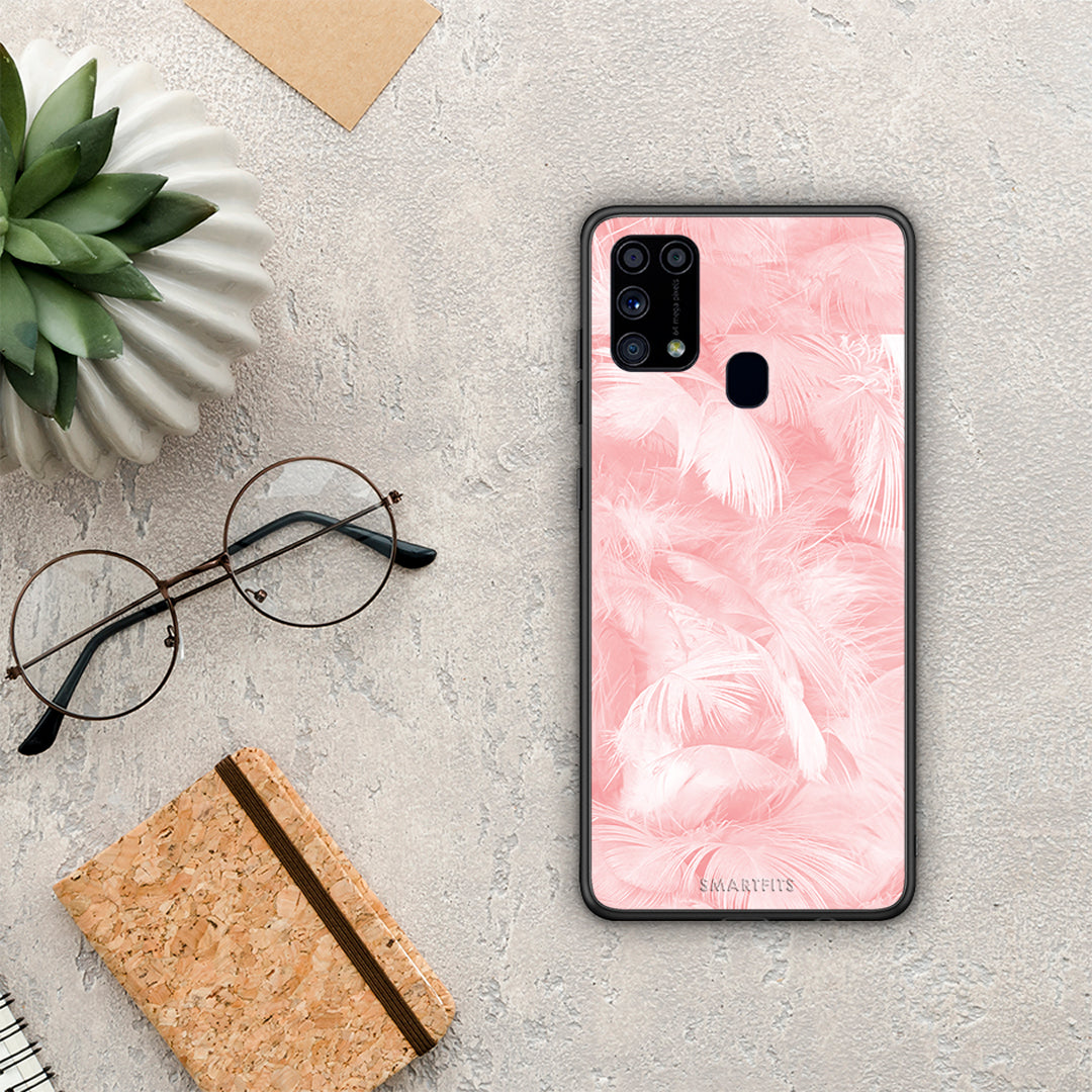 Boho Pink Feather - Samsung Galaxy M31 θήκη