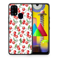 Thumbnail for Θήκη Samsung M31 Cherry Summer από τη Smartfits με σχέδιο στο πίσω μέρος και μαύρο περίβλημα | Samsung M31 Cherry Summer case with colorful back and black bezels