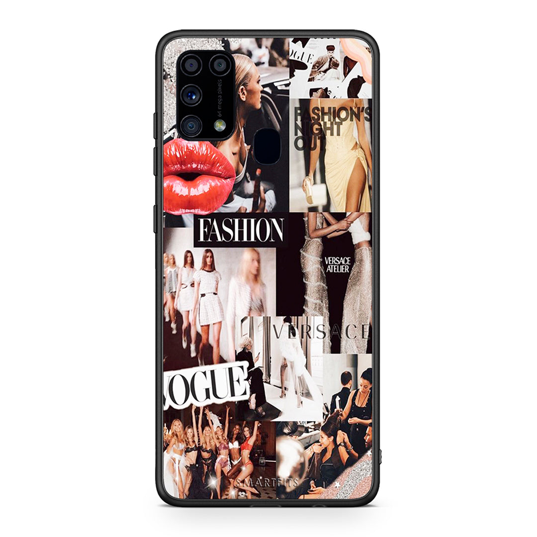 Samsung M31 Collage Fashion Θήκη Αγίου Βαλεντίνου από τη Smartfits με σχέδιο στο πίσω μέρος και μαύρο περίβλημα | Smartphone case with colorful back and black bezels by Smartfits