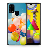 Thumbnail for Θήκη Samsung M31 Colorful Balloons από τη Smartfits με σχέδιο στο πίσω μέρος και μαύρο περίβλημα | Samsung M31 Colorful Balloons case with colorful back and black bezels