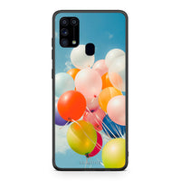 Thumbnail for Samsung M31 Colorful Balloons θήκη από τη Smartfits με σχέδιο στο πίσω μέρος και μαύρο περίβλημα | Smartphone case with colorful back and black bezels by Smartfits