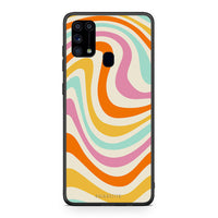 Thumbnail for Samsung M31 Colourful Waves θήκη από τη Smartfits με σχέδιο στο πίσω μέρος και μαύρο περίβλημα | Smartphone case with colorful back and black bezels by Smartfits