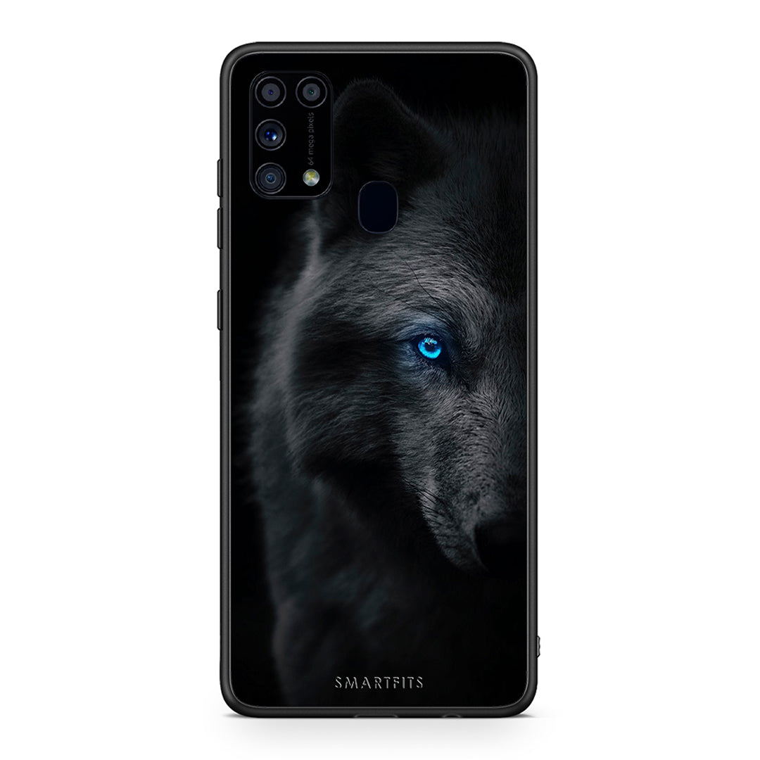 Samsung M31 Dark Wolf θήκη από τη Smartfits με σχέδιο στο πίσω μέρος και μαύρο περίβλημα | Smartphone case with colorful back and black bezels by Smartfits