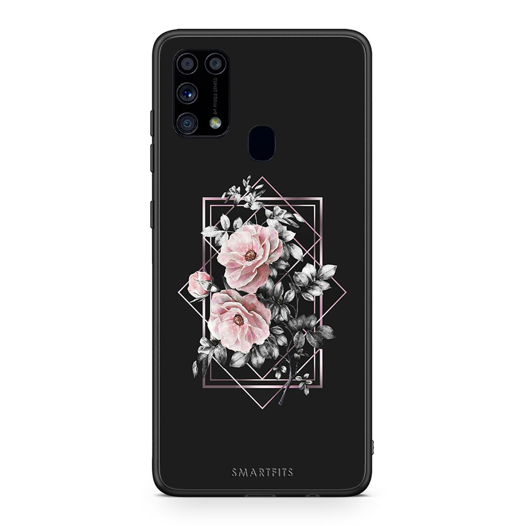 4 - Samsung M31 Frame Flower case, cover, bumper