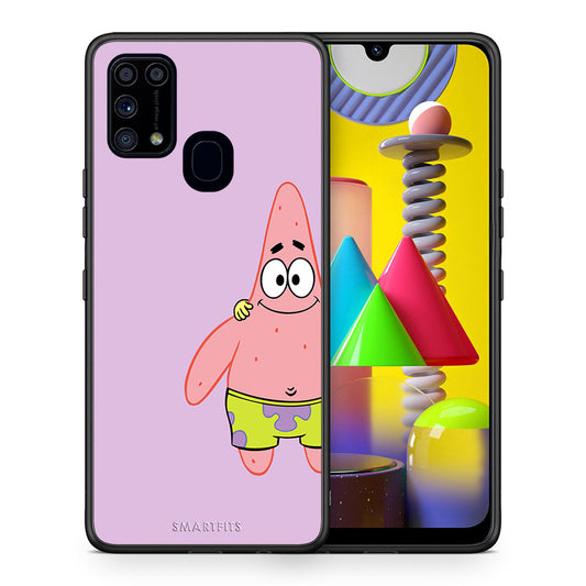 Θήκη Samsung M31 Friends Patrick από τη Smartfits με σχέδιο στο πίσω μέρος και μαύρο περίβλημα | Samsung M31 Friends Patrick case with colorful back and black bezels
