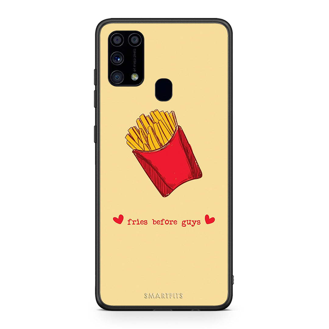 Samsung M31 Fries Before Guys Θήκη Αγίου Βαλεντίνου από τη Smartfits με σχέδιο στο πίσω μέρος και μαύρο περίβλημα | Smartphone case with colorful back and black bezels by Smartfits