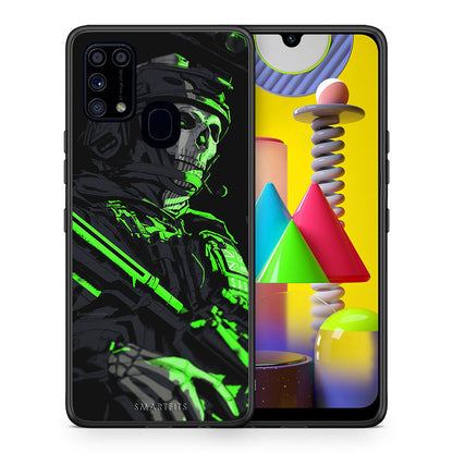 Θήκη Αγίου Βαλεντίνου Samsung M31 Green Soldier από τη Smartfits με σχέδιο στο πίσω μέρος και μαύρο περίβλημα | Samsung M31 Green Soldier case with colorful back and black bezels