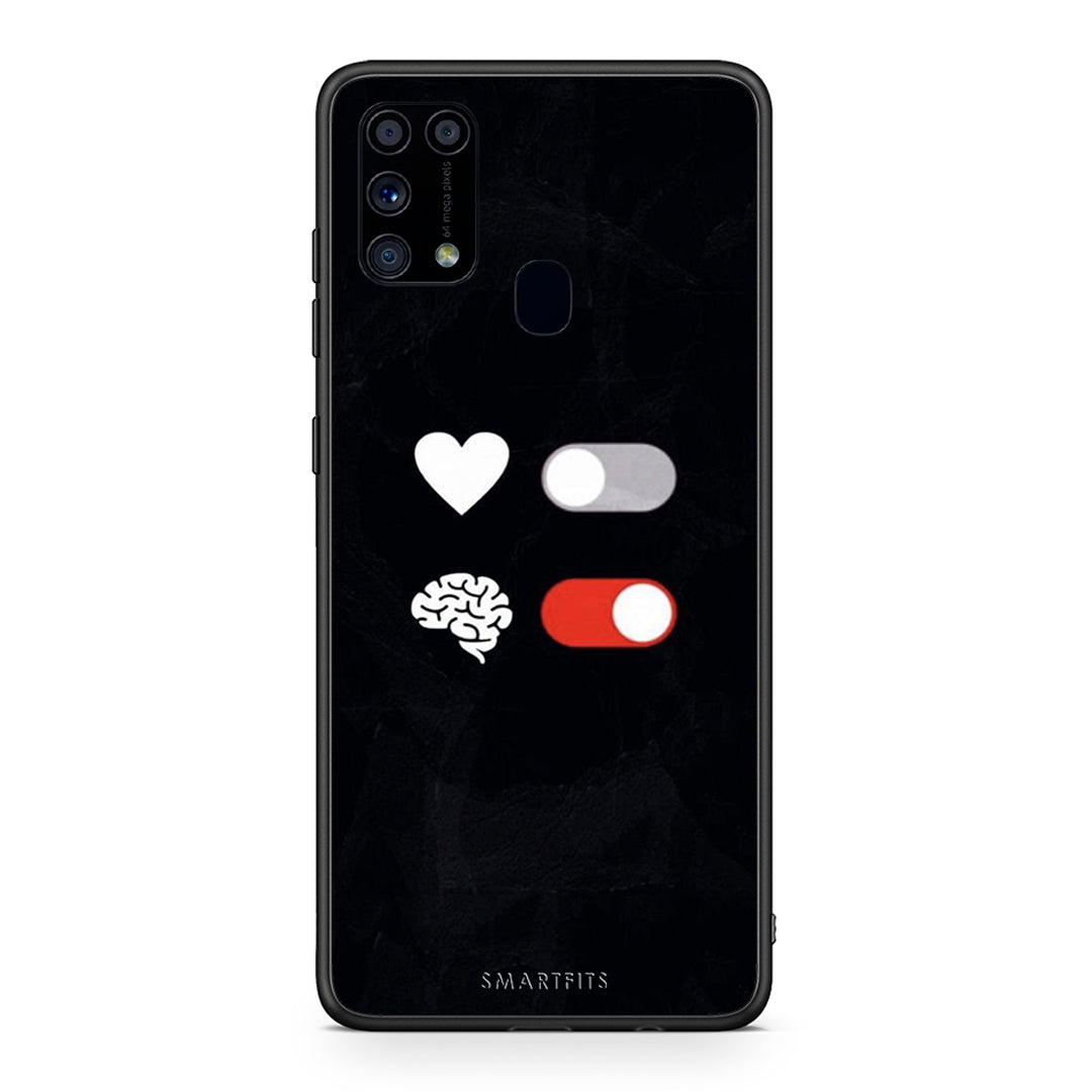 Samsung M31 Heart Vs Brain Θήκη Αγίου Βαλεντίνου από τη Smartfits με σχέδιο στο πίσω μέρος και μαύρο περίβλημα | Smartphone case with colorful back and black bezels by Smartfits