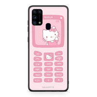 Thumbnail for Samsung M31 Hello Kitten Θήκη Αγίου Βαλεντίνου από τη Smartfits με σχέδιο στο πίσω μέρος και μαύρο περίβλημα | Smartphone case with colorful back and black bezels by Smartfits