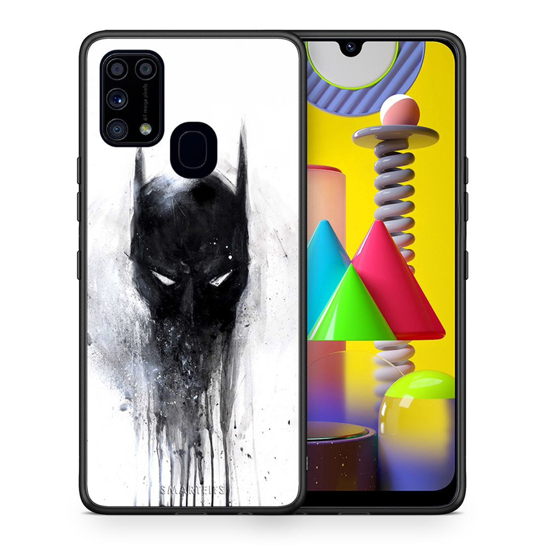 Θήκη Samsung M31 Paint Bat Hero από τη Smartfits με σχέδιο στο πίσω μέρος και μαύρο περίβλημα | Samsung M31 Paint Bat Hero case with colorful back and black bezels