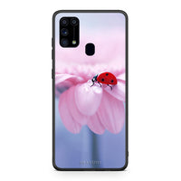 Thumbnail for Samsung M31 Ladybug Flower θήκη από τη Smartfits με σχέδιο στο πίσω μέρος και μαύρο περίβλημα | Smartphone case with colorful back and black bezels by Smartfits