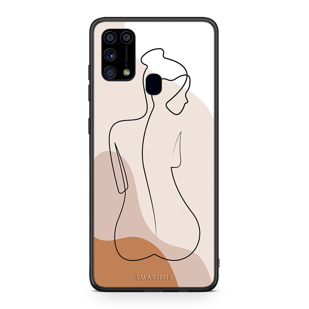 Samsung M31 LineArt Woman θήκη από τη Smartfits με σχέδιο στο πίσω μέρος και μαύρο περίβλημα | Smartphone case with colorful back and black bezels by Smartfits