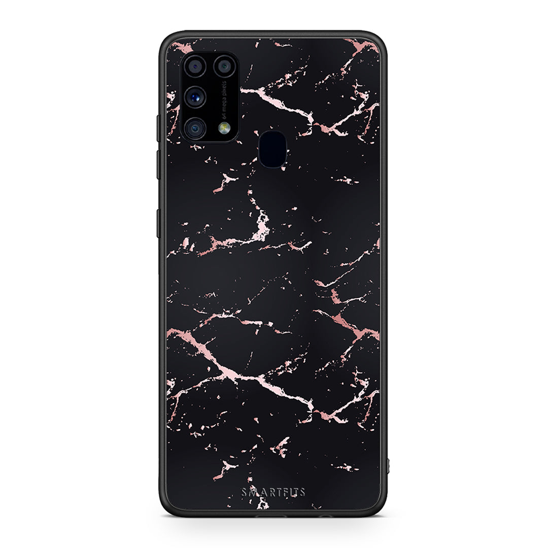4 - Samsung M31 Black Rosegold Marble case, cover, bumper