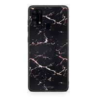Thumbnail for 4 - Samsung M31 Black Rosegold Marble case, cover, bumper