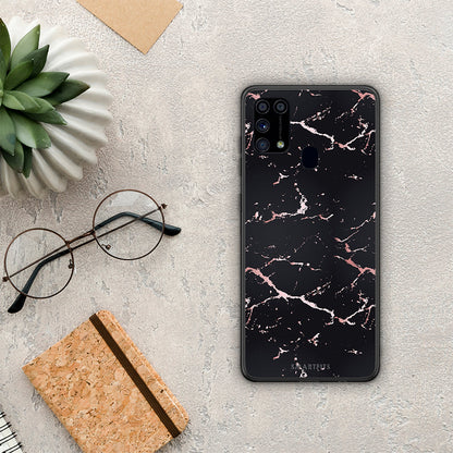 Marble Black Rosegold - Samsung Galaxy M31 θήκη