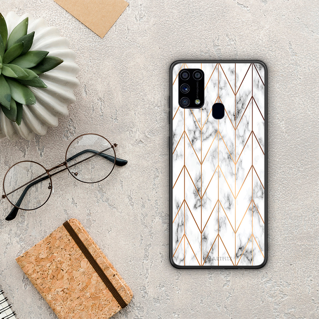 Marble Gold Geometric - Samsung Galaxy M31 θήκη