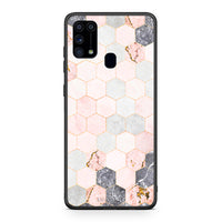 Thumbnail for 4 - Samsung M31 Hexagon Pink Marble case, cover, bumper