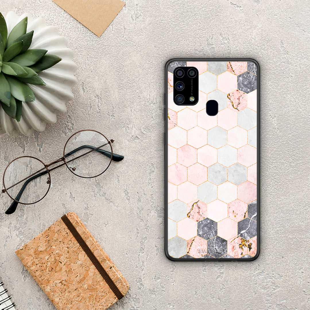 Marble Hexagon Pink - Samsung Galaxy M31 θήκη