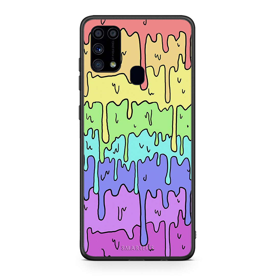 Samsung M31 Melting Rainbow θήκη από τη Smartfits με σχέδιο στο πίσω μέρος και μαύρο περίβλημα | Smartphone case with colorful back and black bezels by Smartfits