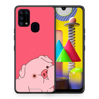 Thumbnail for Θήκη Αγίου Βαλεντίνου Samsung M31 Pig Love 1 από τη Smartfits με σχέδιο στο πίσω μέρος και μαύρο περίβλημα | Samsung M31 Pig Love 1 case with colorful back and black bezels