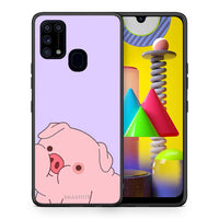 Thumbnail for Θήκη Αγίου Βαλεντίνου Samsung M31 Pig Love 2 από τη Smartfits με σχέδιο στο πίσω μέρος και μαύρο περίβλημα | Samsung M31 Pig Love 2 case with colorful back and black bezels